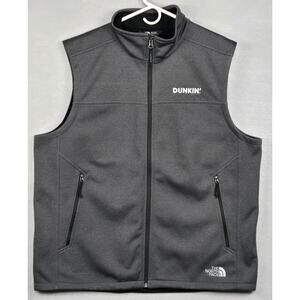 The North Face Windwall Vest DUNKIN LOGO Mens XL Gray Full Zip